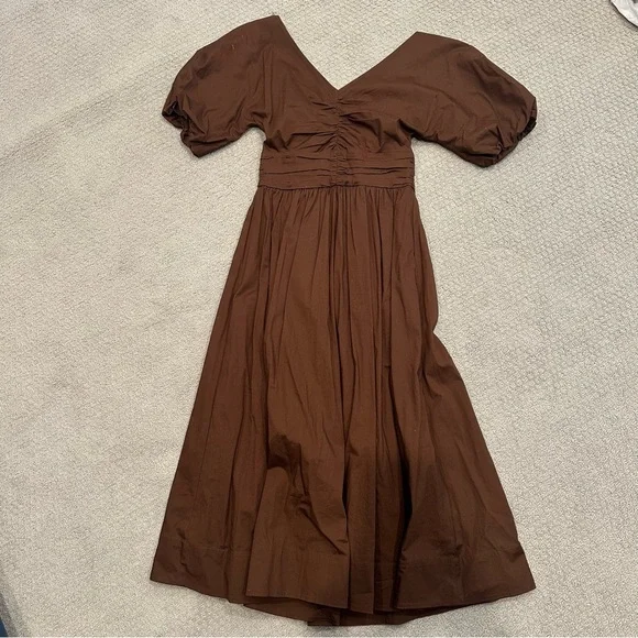 Staud Greta Puff Sleeve Midi Dress - Picture 3 of 4